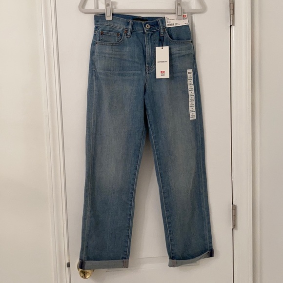 uniqlo high rise boyfriend jeans